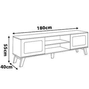 Rack Artely Charlotte com 180 cm de Largura, Ideal para TV de até 75”