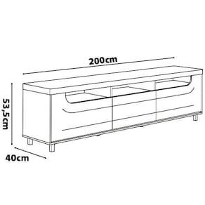 Rack Artely Mercury com 2 Portas e 1 Gaveta, 200 cm de Largura, Ideal para TV de até 75"