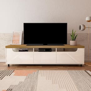 Rack Artely Mercury com 2 Portas e 1 Gaveta, 200 cm de Largura, Ideal para TV de até 75"