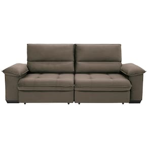 Sofá de 3 Lugares Linoforte Barcellos com 200 cm de Largura, Retrátil/Reclinável, com Revestimento em Tecido Suede