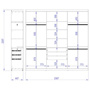 Guarda-Roupa Casal Bartira Genova com 6 Portas e 3 Gavetas - 236,7cm de largura