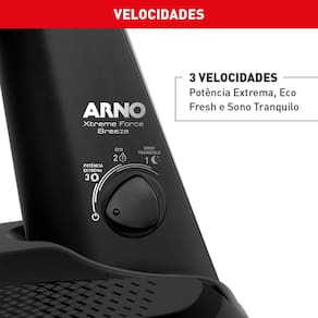 Ventilador de Mesa Arno Xtreme Force Breeze VB50 50cm com 3 Velocidades e 6 Pás - Preto