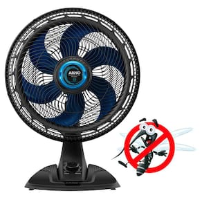Ventilador de Mesa Arno Xtreme Force Breeze VB55 40cm Repelente Líquido e 6 Pás - Preto