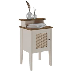 Mesa de Apoio Artely Charlotte com 1 Porta - Pinho/Off White - 1