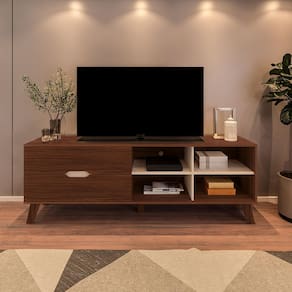 Rack Artely Verona com 180 cm de Largura, 2 Gavetas, Ideal para TV de Até 75”