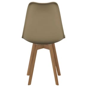 Cadeira de Jantar SeatCo Saarinen PP Wood com Assento Estofado e Revestimento em Courino - Nude - 2