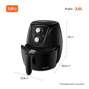 Fritadeira Elétrica Sem Óleo Air Fryer Mondial AF-36-FB 3,6L - Preta