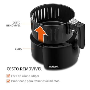 Fritadeira Elétrica Sem Óleo Air Fryer Mondial AF-36-FB 3,6L - Preta