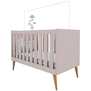 Berço Mini Cama Móveis Estrela Ternura - Rosa Wood - 2