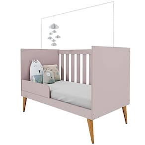 Berço Mini Cama Móveis Estrela Ternura - Rosa Wood - 3