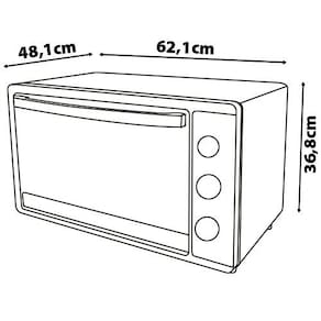 Forno Elétrico Philco PFE52P 50L com Botão Timer de 60 minutos e Dupla resistência – Preto