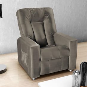 Poltrona Matrix MX5 Pallas com Encosto Reclinável e Apoio para os Pé, Revestida em Veludo