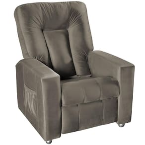 Poltrona Matrix MX5 Pallas com Encosto Reclinável e Apoio para os Pé, Revestida em Veludo