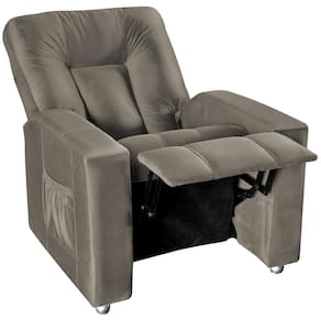 Poltrona Matrix MX5 Pallas com Encosto Reclinável e Apoio para os Pé, Revestida em Veludo
