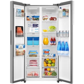 Geladeira Midea Side by Side MDR-S598FGA041 Frost Free com Painel Touch, Função Turbo e Conectividade Via App- Cor Inox Claro - 442 litros