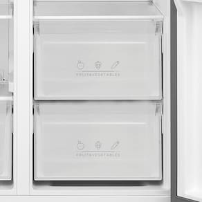 Geladeira Midea Side by Side MDR-S598FGA041 Frost Free com Painel Touch, Função Turbo e Conectividade Via App- Cor Inox Claro - 442 litros