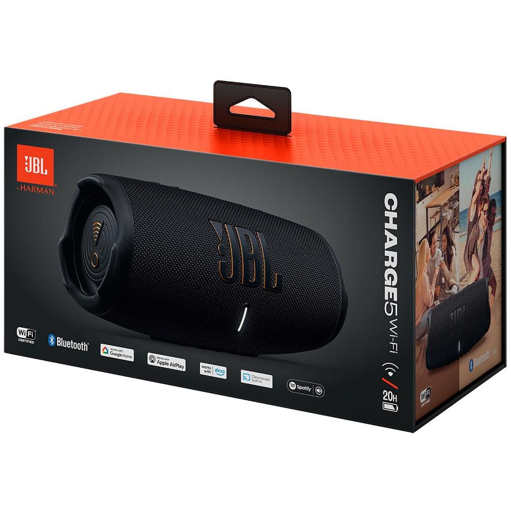 Caixa de Som Portátil JBL Charge 5 Wi-Fi 30W - Preto | Shopping