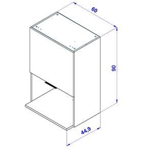 Armário Aéreo Bartira Cristal MDP 15mm com Nicho para Micro-ondas e 1 Porta - 60cm de largura