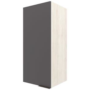 Armário Aéreo Bartira Cristal MDP 15mm com 1 Porta e 2 Prateleiras - 40cm de largura - Freixo/Grafite - 1