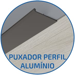 Armário Aéreo Bartira Cristal MDP 15mm com 3 Portas e 3 Prateleiras - 120cm de largura