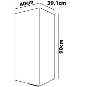 Armário Aéreo Bartira Cristal MDP 15mm com 1 Porta e 2 Prateleiras - 40cm de largura