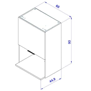 Armário Aéreo Bartira Cristal MDP 15mm com Nicho para Micro-ondas e 1 Porta - 60cm de largura