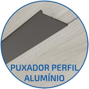 Armário Aéreo Bartira Cristal MDP 15mm com 3 Portas e 3 Prateleiras - 120cm de largura