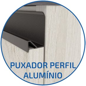Balcão Bartira Cristal MDP 15mm com 2 Portas e 1 Prateleira - 80,1cm de largura