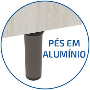 Balcão Bartira Cristal MDP 15mm com 2 Portas e 1 Prateleira - 80,1cm de largura