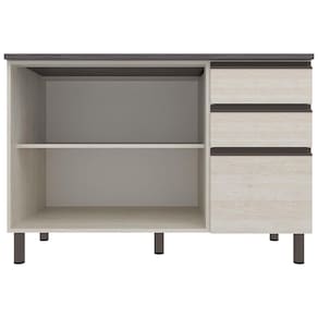 Balcão Bartira Cristal MDP 15mm com 2 Portas, 3 Gavetas e 1 Prateleira - 120,1cm de largura - BALC 2 PTS 3GV 120 BARTIRA CRISTAL FREIXO - 2