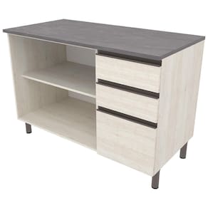 Balcão Bartira Cristal MDP 15mm com 2 Portas, 3 Gavetas e 1 Prateleira - 120,1cm de largura - BALC 2 PTS 3GV 120 BARTIRA CRISTAL FREIXO - 3