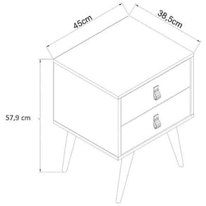 Mesa de Cabeceira Genialflex Amber com 2 Gavetas
