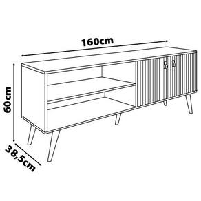 Rack Genialflex Amber com 2 Portas, 160 cm de Largura, Ideal para TV de até 60"