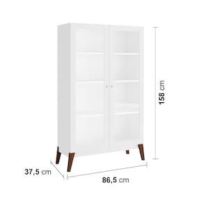 Cristaleira Genialflex Jamaica com 2 Portas de Vidro e 3 Prateleiras - 86,5cm de largura