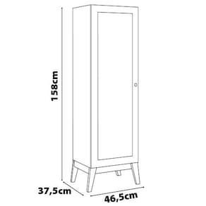 Cristaleira Genialflex Malta com 1 Porta de Vidro e 3 Prateleiras - 46,5cm de largura - Preto - 3