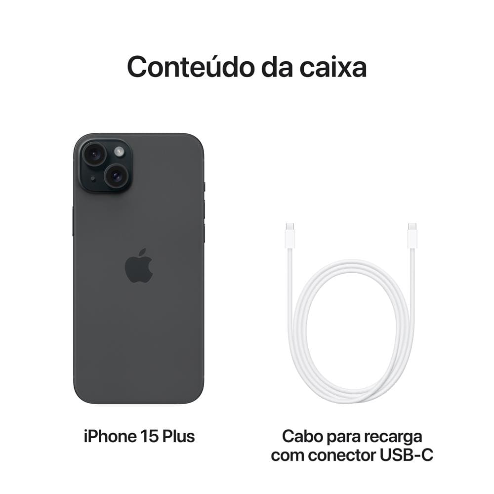 Apple iPhone 15 Plus 128GB - Preto | Shopping Smiles