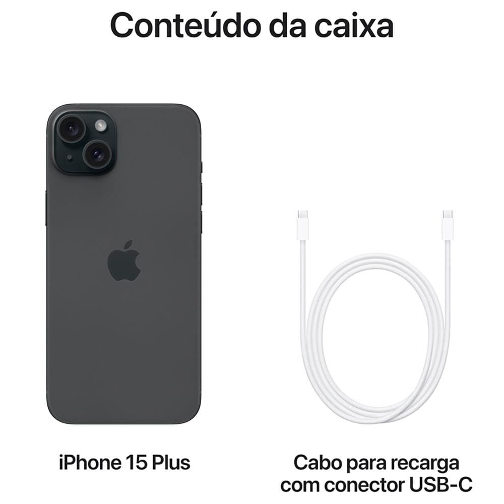 Apple iPhone 15 Plus 512 GB - Preto | Shopping Smiles