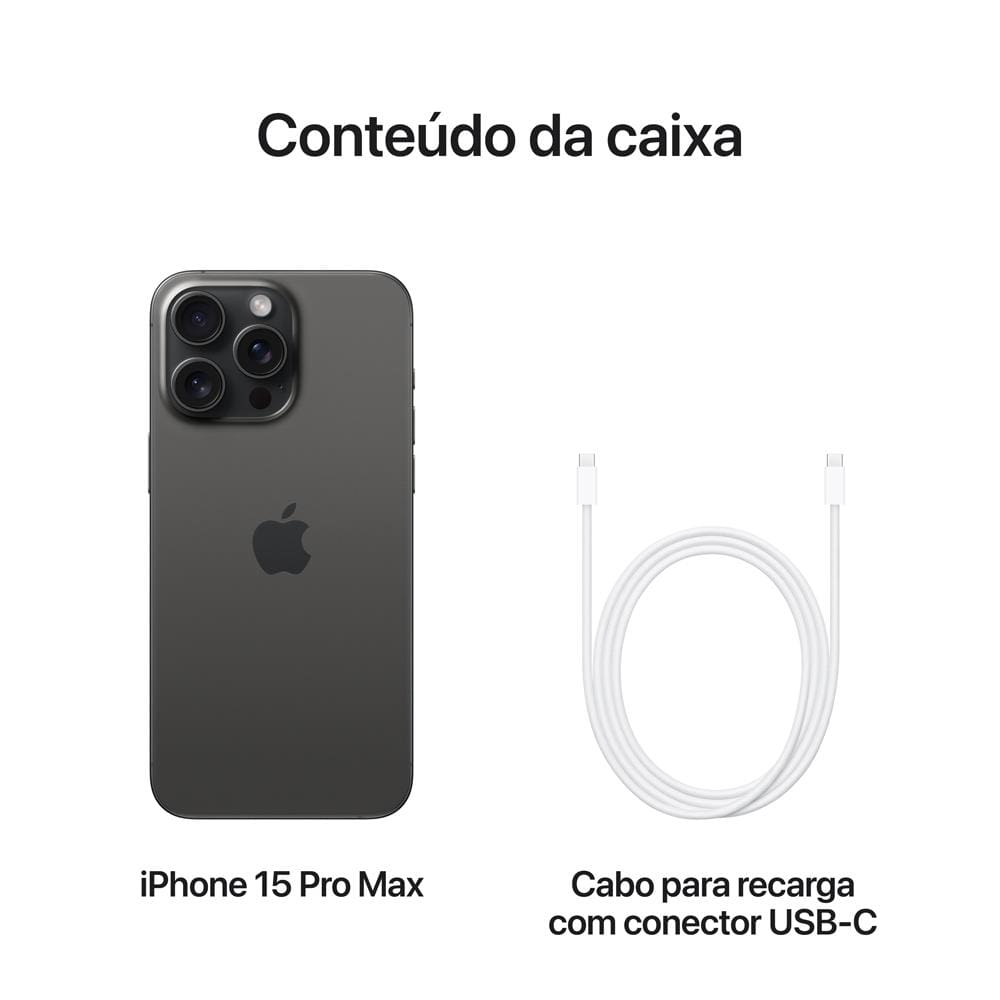 Apple iPhone 15 Pro Max 256GB - Titânio Preto | Shopping Smiles