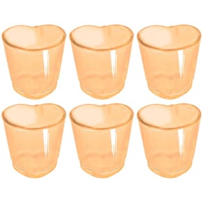 Conjunto de Copos para Shot Dynasty Love em Vidro Âmbar 45ml - 6 Peças