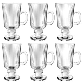 Conjunto com 6 Xícaras L`Hermitage Irish Coffee Cameratta em Vidro 230ml - Transparente