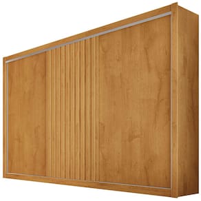 Guarda-Roupa Móveis Europa Vitória Flex com 3 Portas, 6 Gavetas e 11 Prateleiras - 275cm de largura - Off White/Peroba - 3