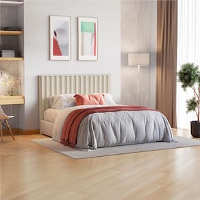 Cabeceira Casal/Queen Size Móveis Europa Vitória Ripada com Detalhes em Baixo Relevo - 166cm de largura
