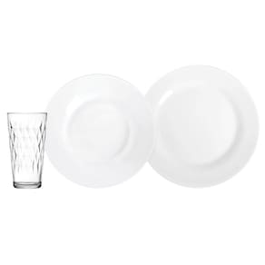 Aparelho de Jantar 12 Peças Nadir Menu com Copo Vitrage - Branco