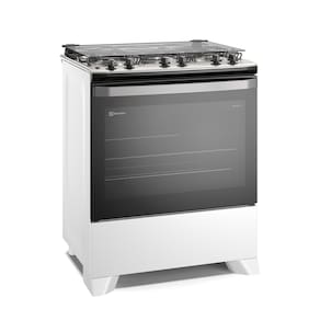 Fogão Electrolux 5 bocas Efficient FE5IB Mesa Inox PerfectCook VaporBake Bivolt Branco