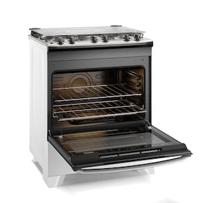 Fogão Electrolux 5 bocas Efficient FE5IB Mesa Inox PerfectCook VaporBake Bivolt Branco