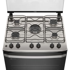 Fogão Electrolux 5 bocas Efficient FE5IB Mesa Inox PerfectCook VaporBake Bivolt Branco