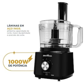 Multiprocessador de Alimentos Britânia Turbo 5 em 1 BMP900P com 2 Velocidades + Pulsar 1000W - Preto