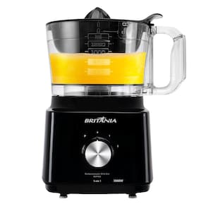 Multiprocessador de Alimentos Britânia Turbo 5 em 1 BMP900P com 2 Velocidades + Pulsar 1000 W - Preto - 220v - 2