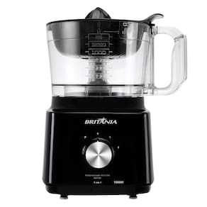 Multiprocessador de Alimentos Britânia Turbo 5 em 1 BMP900P com 2 Velocidades + Pulsar 1000W - Preto