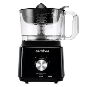 Multiprocessador de Alimentos Britânia Turbo 5 em 1 BMP900P com 2 Velocidades + Pulsar 1000 W - Preto - 220v - 3